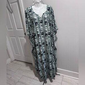 Green Dollar Print Women's Kaftan